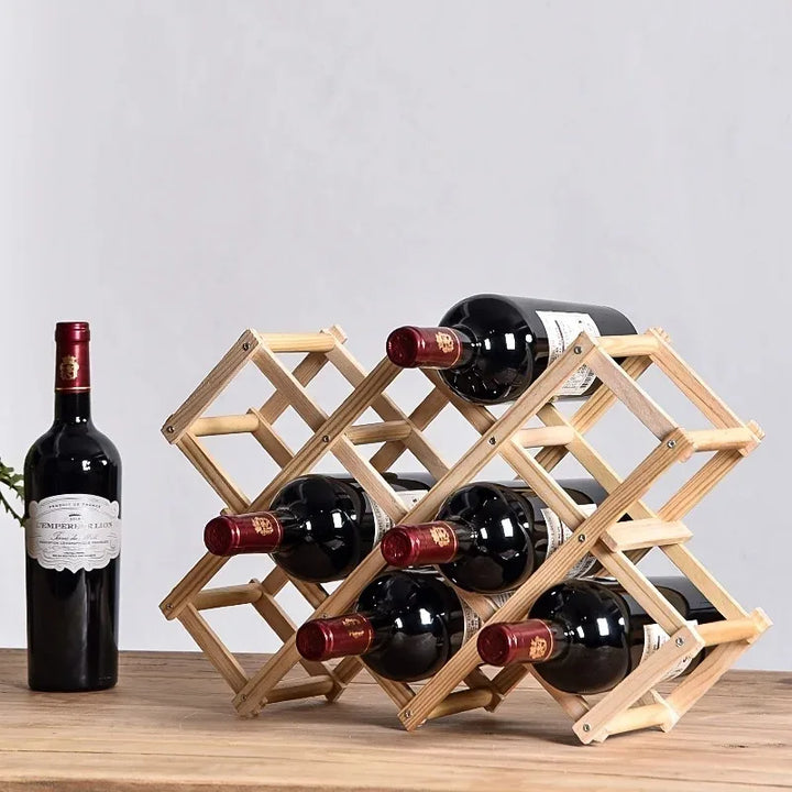 Cantina wooden wine rack with bottles