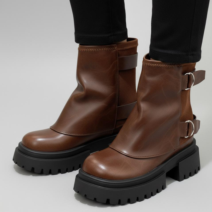 Elena Buckle Lug Boots – women&