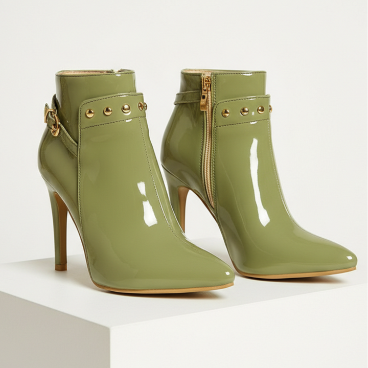 Jacqueline Glossy Ankle Boots – women&