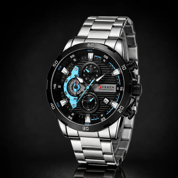 Massimo Steel Link Chronograph Watch