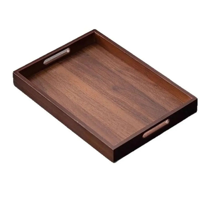 Salotto walnut-color tray with handles