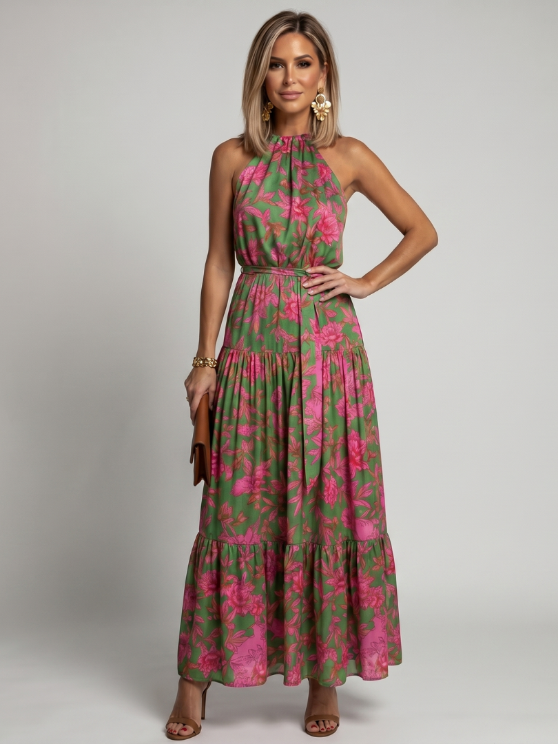 Rowen Draped Halter Midi Dress – women's dresses