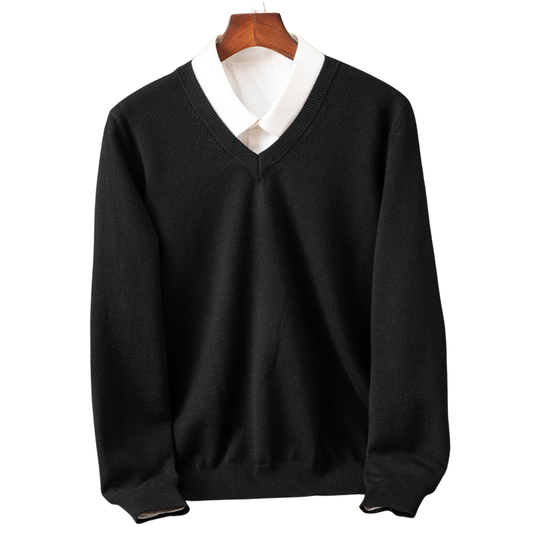 Men's elegant cashmere V-neck pullover – Avinos Milano