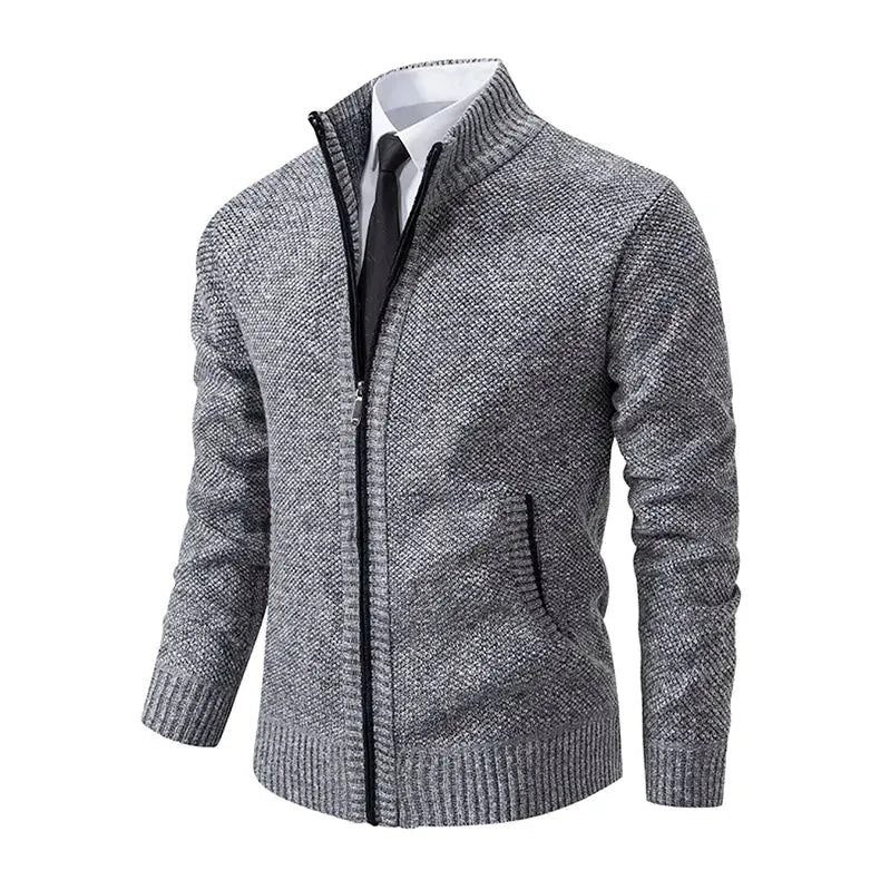 Livigno Zip Knit Cardigan - Heather Gray