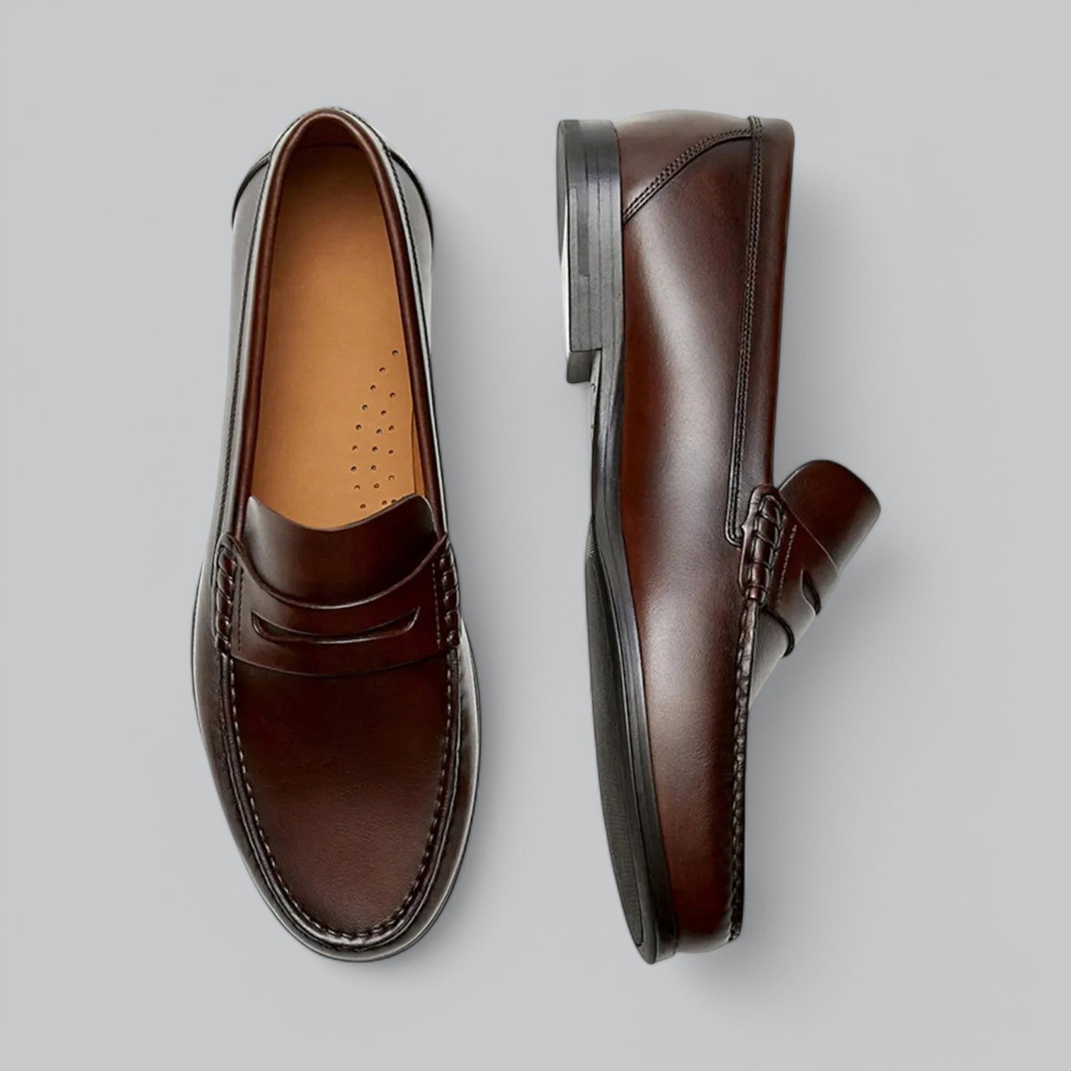 Men's leather penny loafers in a classic slip-on cut – Avinos Milano