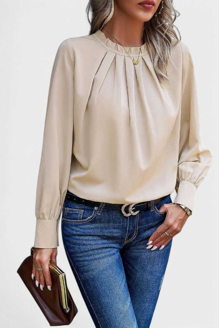 Lace Collared Dottie Top with Long Sleeves – women's shirts