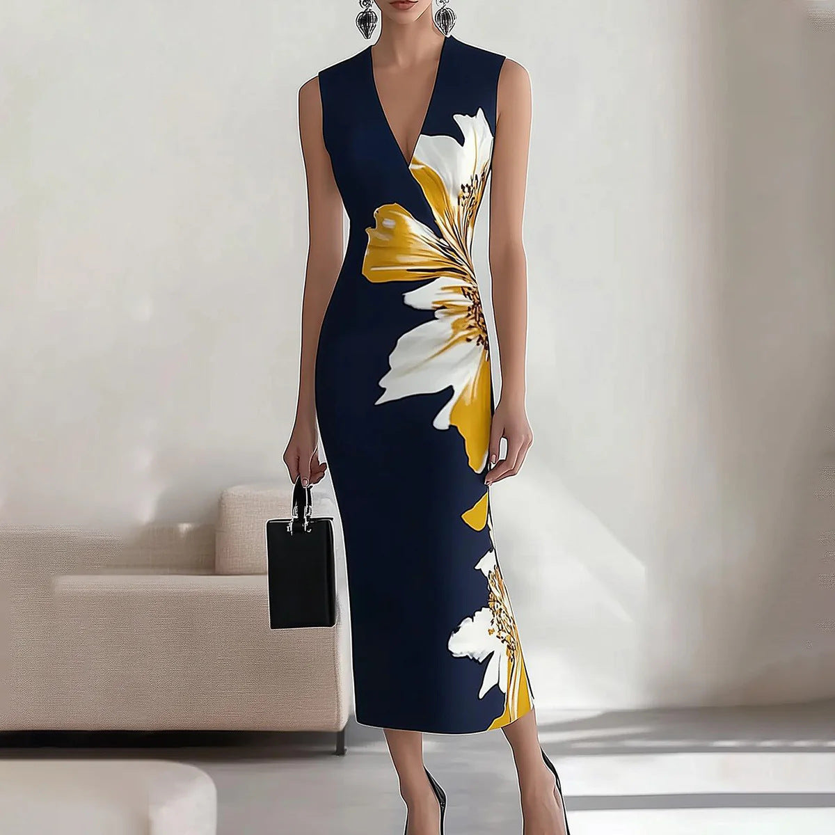 Veronica women's elegant floral midi dress – Avinos Milano