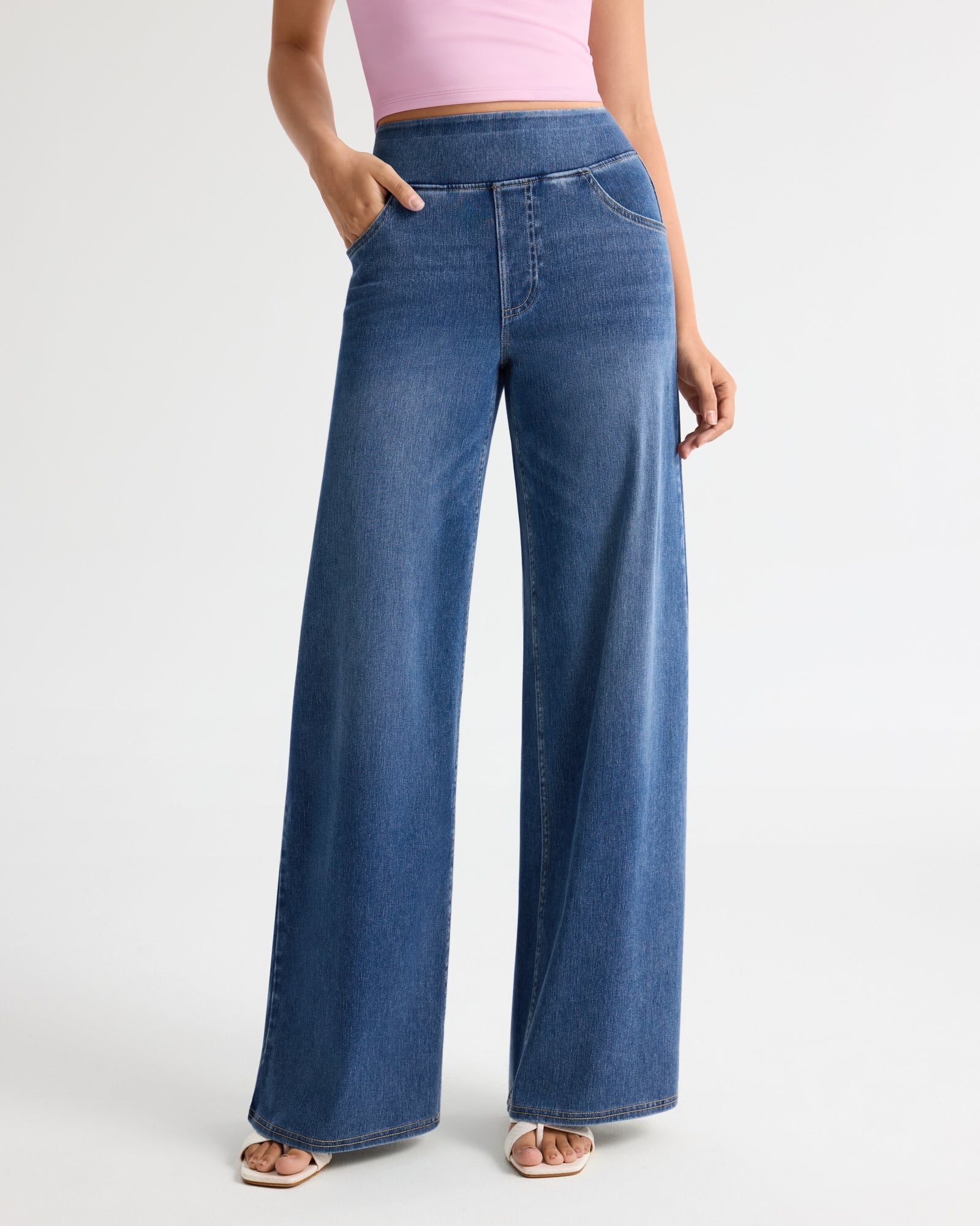 LUNA High Waist Stretch Wide Leg Jeans Tall – women's pants