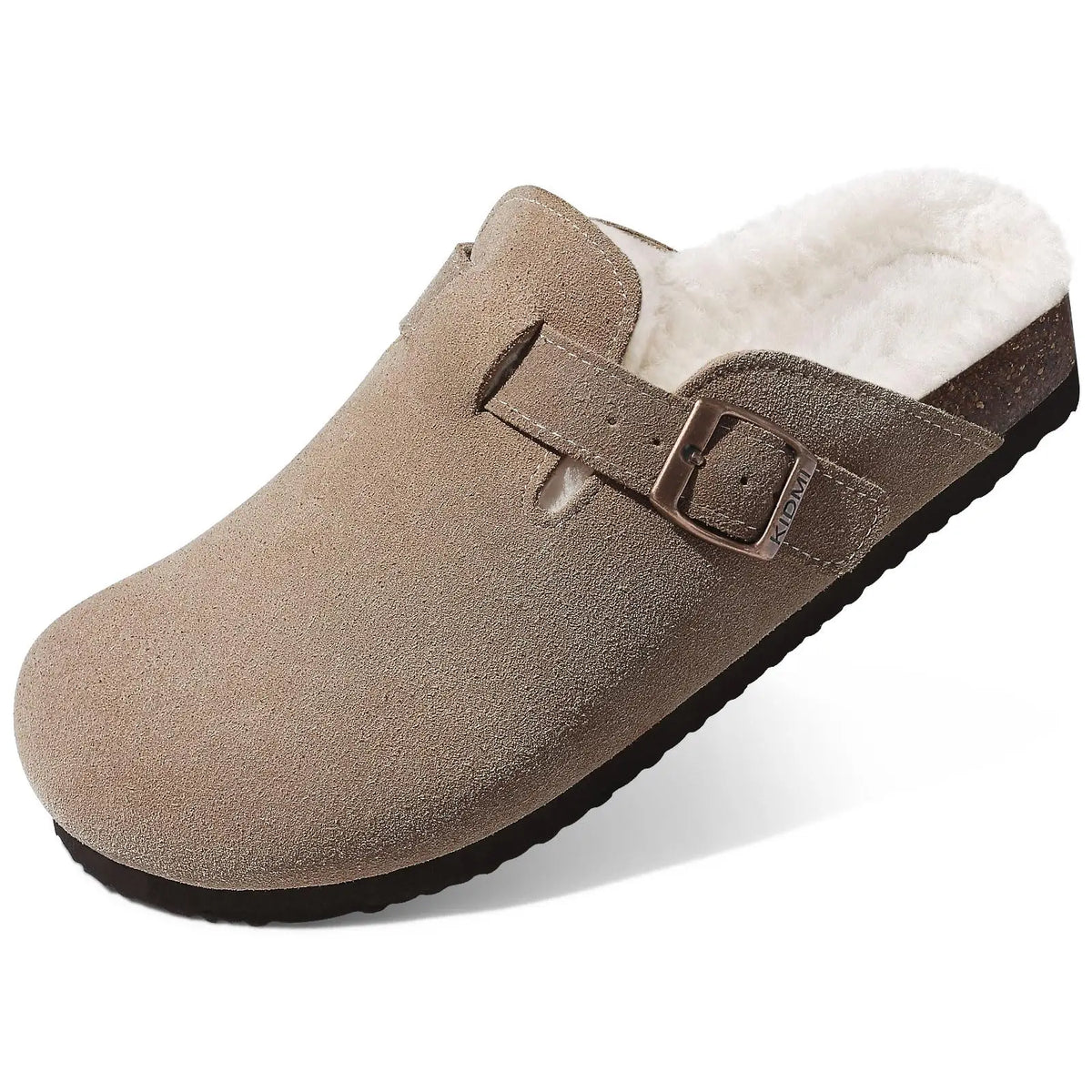 Siena men's fur-lined suede clog in Sand