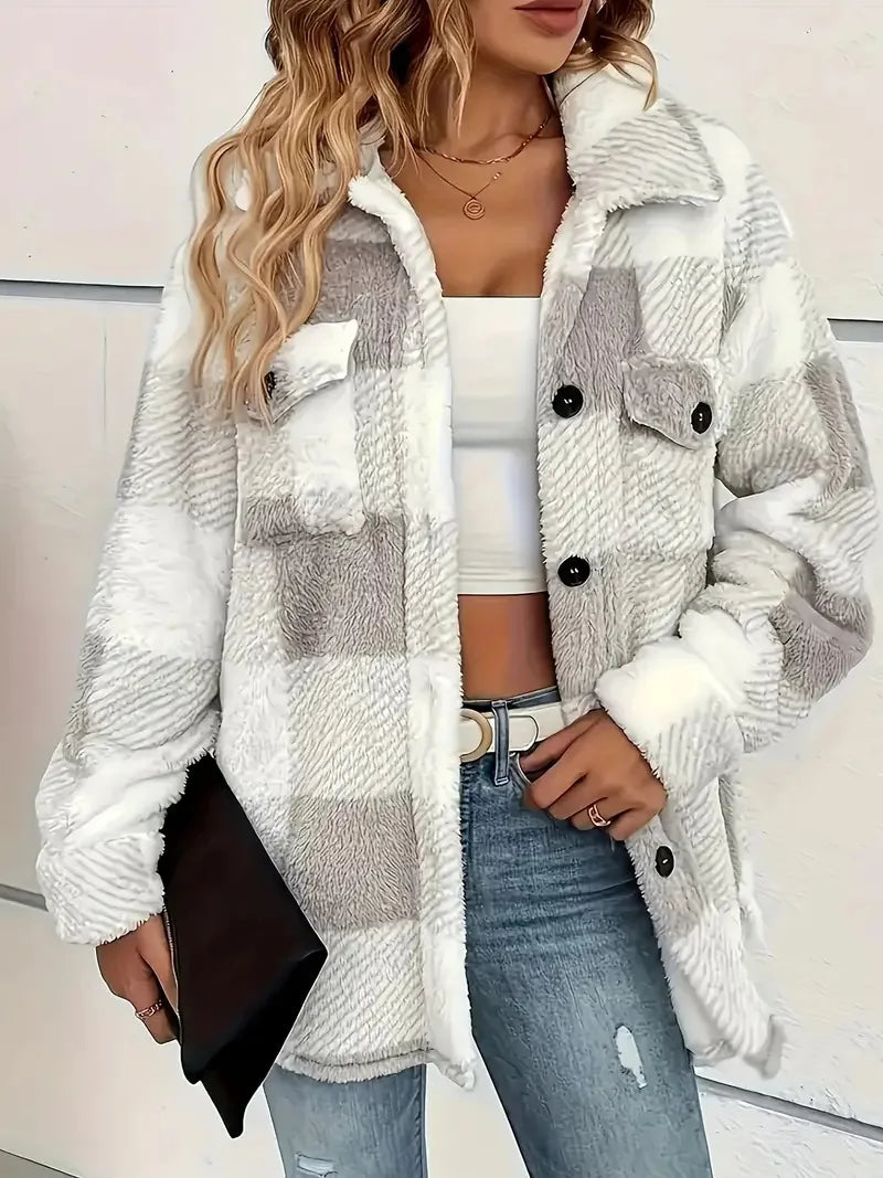 Martin Stylish Plaid Fleece Jacket – women's jackets
