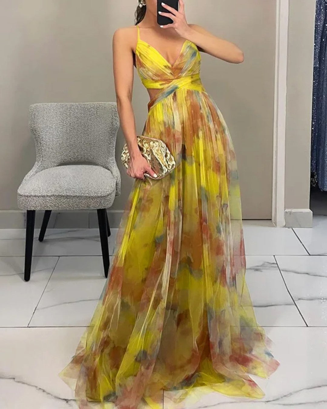 Giselle Captivating Floral Print Maxi Dress, view 9