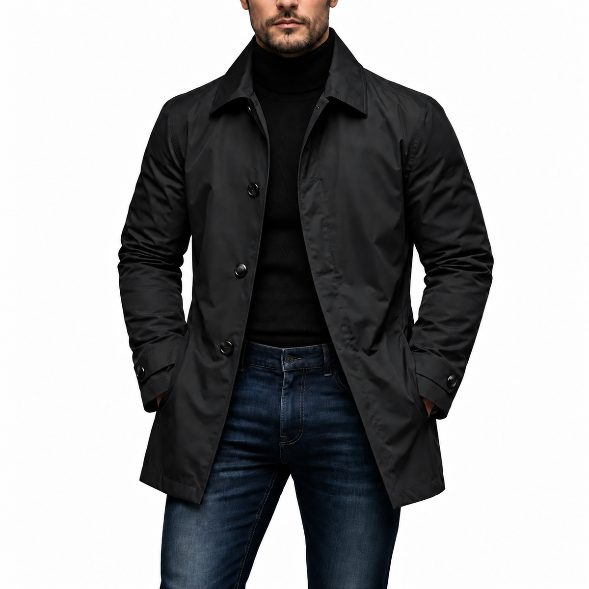 Adrian men's water-resistant coat in black