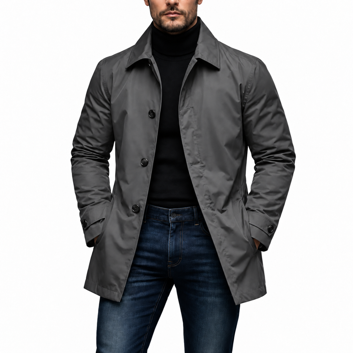 Adrian men's water-resistant coat in gray