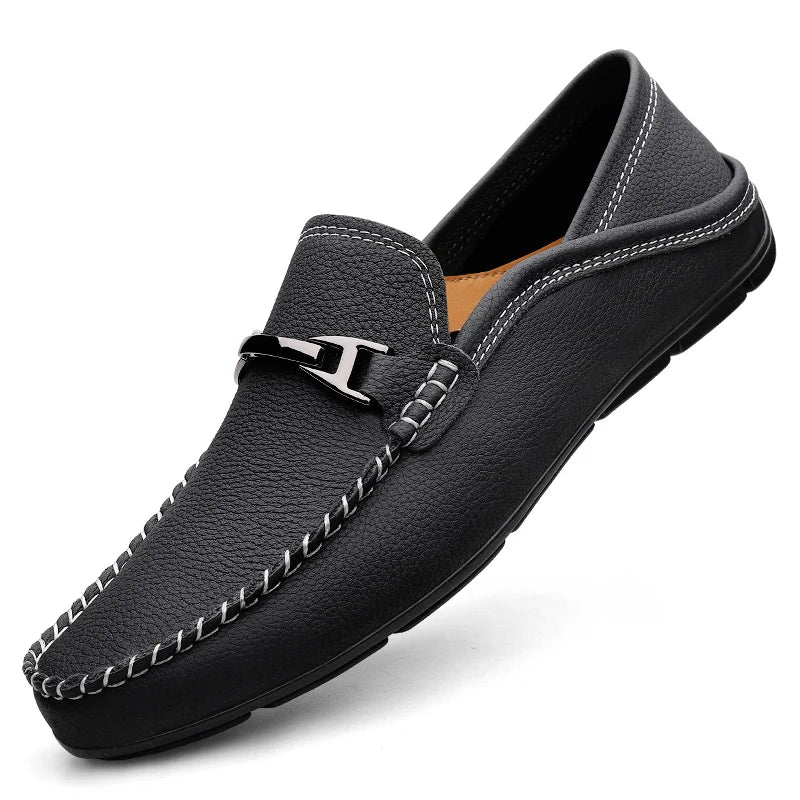 Men's leather loafers, alternate view