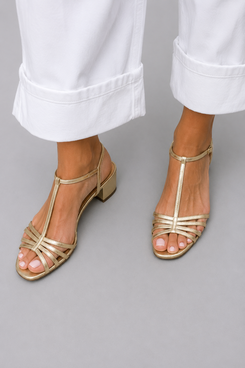 Allegra Everyday Elegance in Golden Sandals