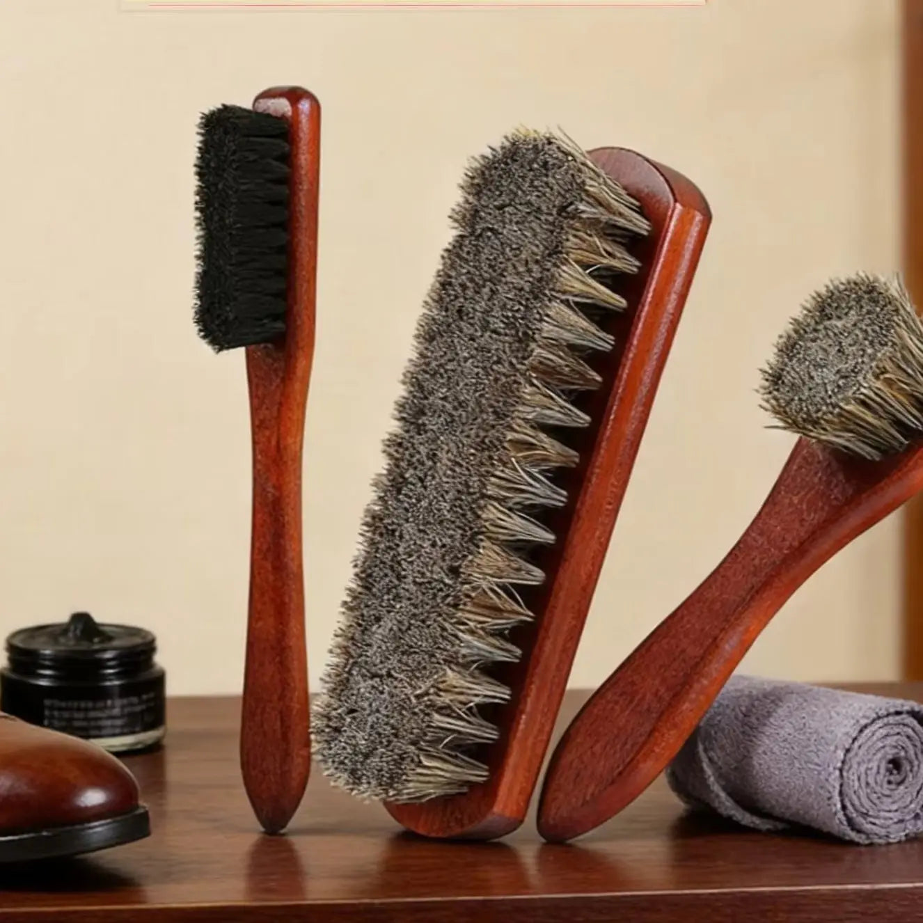 Alvise Horsehair Shoe Brush Set