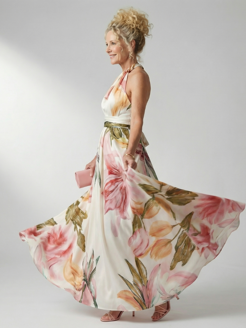 Amiel Light Floral Maxi Dress – women's dresses, view 2