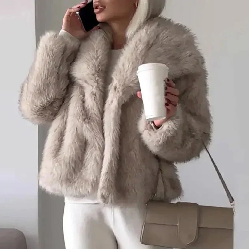 Faux women's relaxed jacket, alternate view