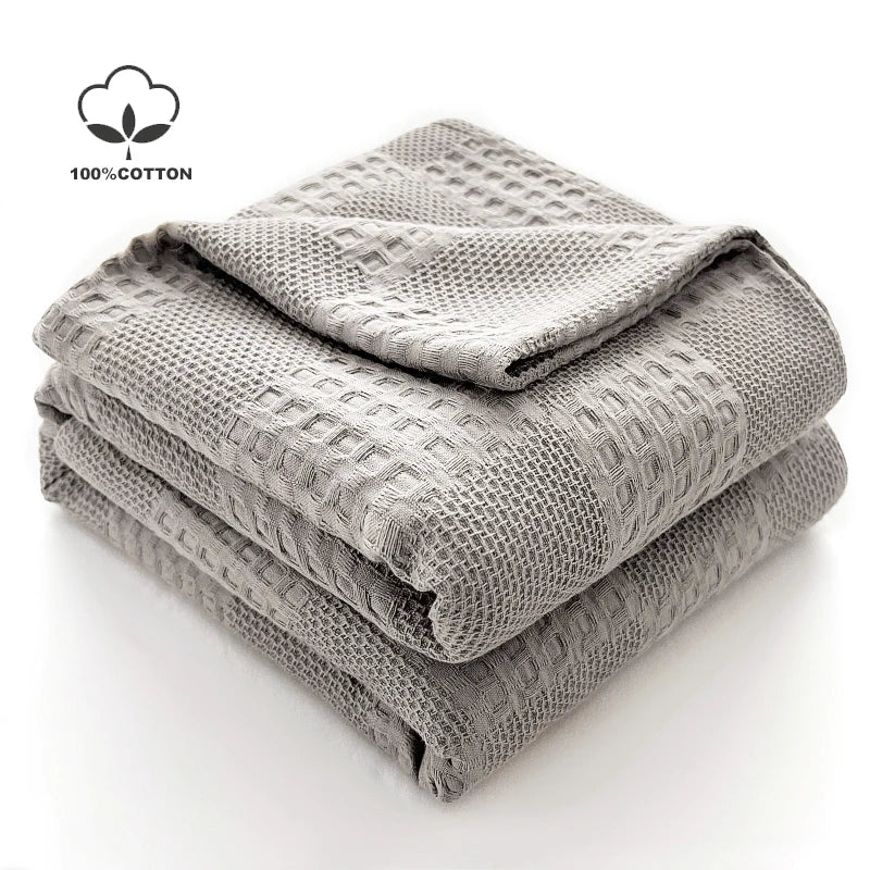 Assisi waffle blanket folded