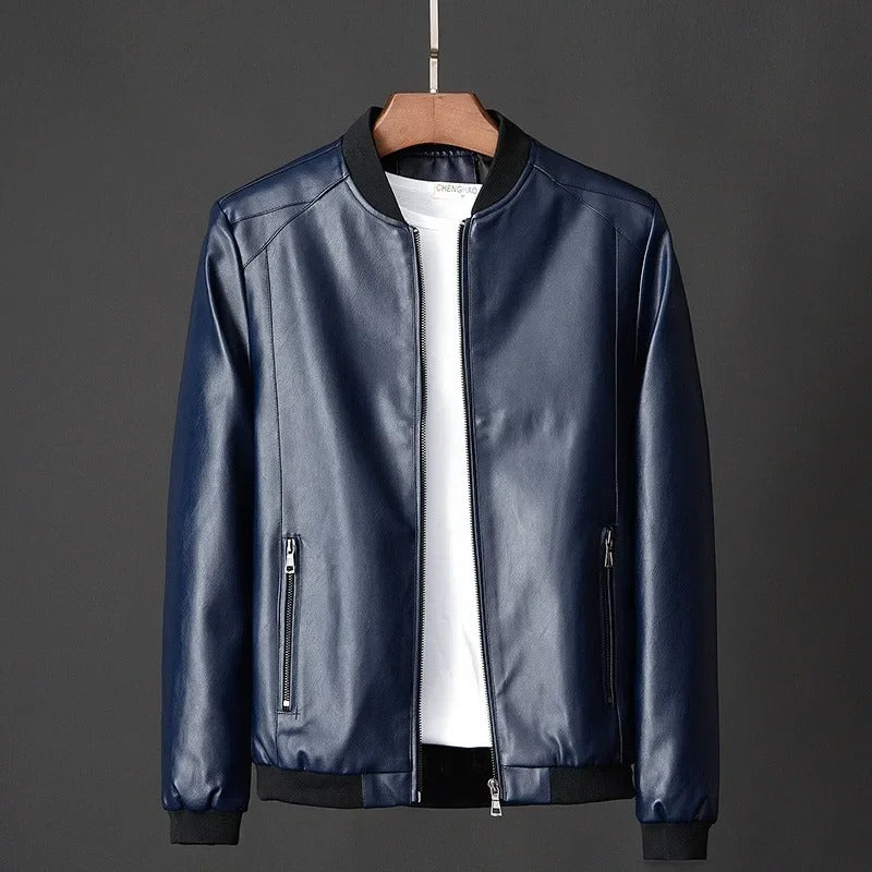 Stefano men's leather jacket, alternate view