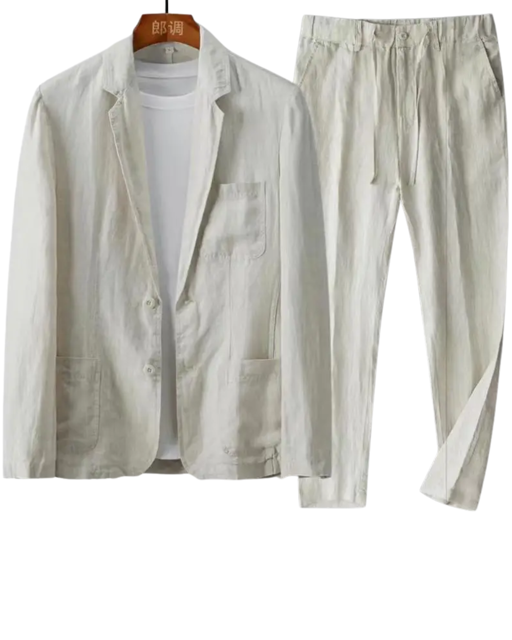 Leonardo men's linen two-piece set, view 4
