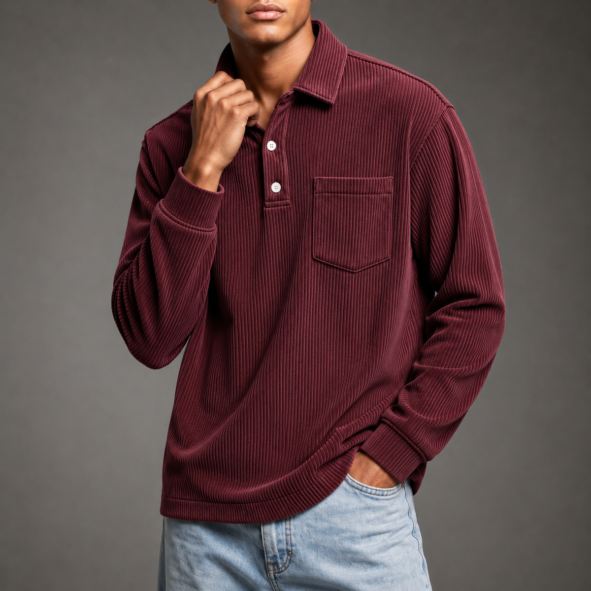 Bedford men's corduroy pullover, alternate view