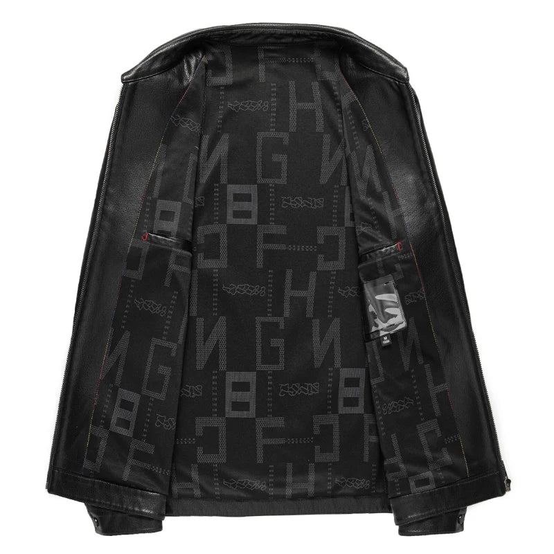 Men's elegant leather jacket, additional view