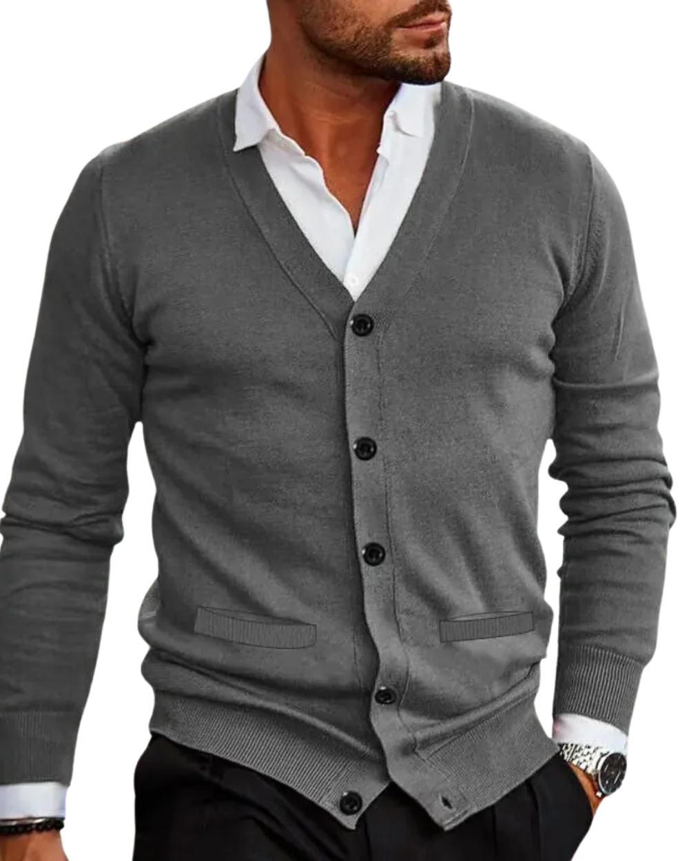 Davide men's cardigan, alternate view