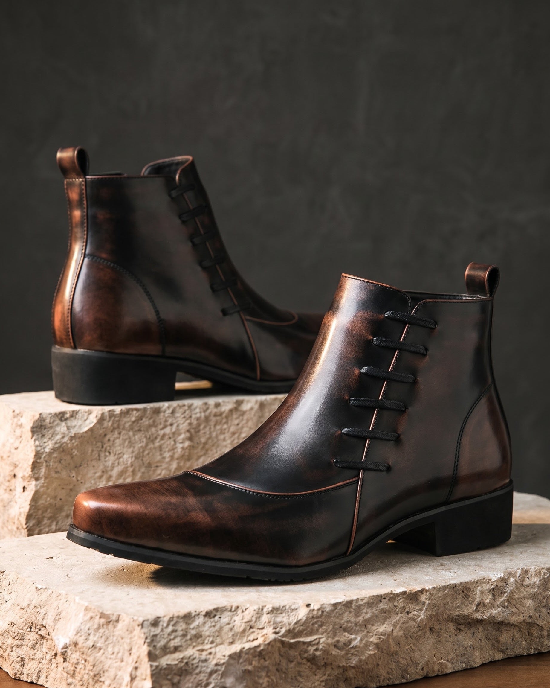 Men's Bennett cap-toe leather ankle boot — view 1