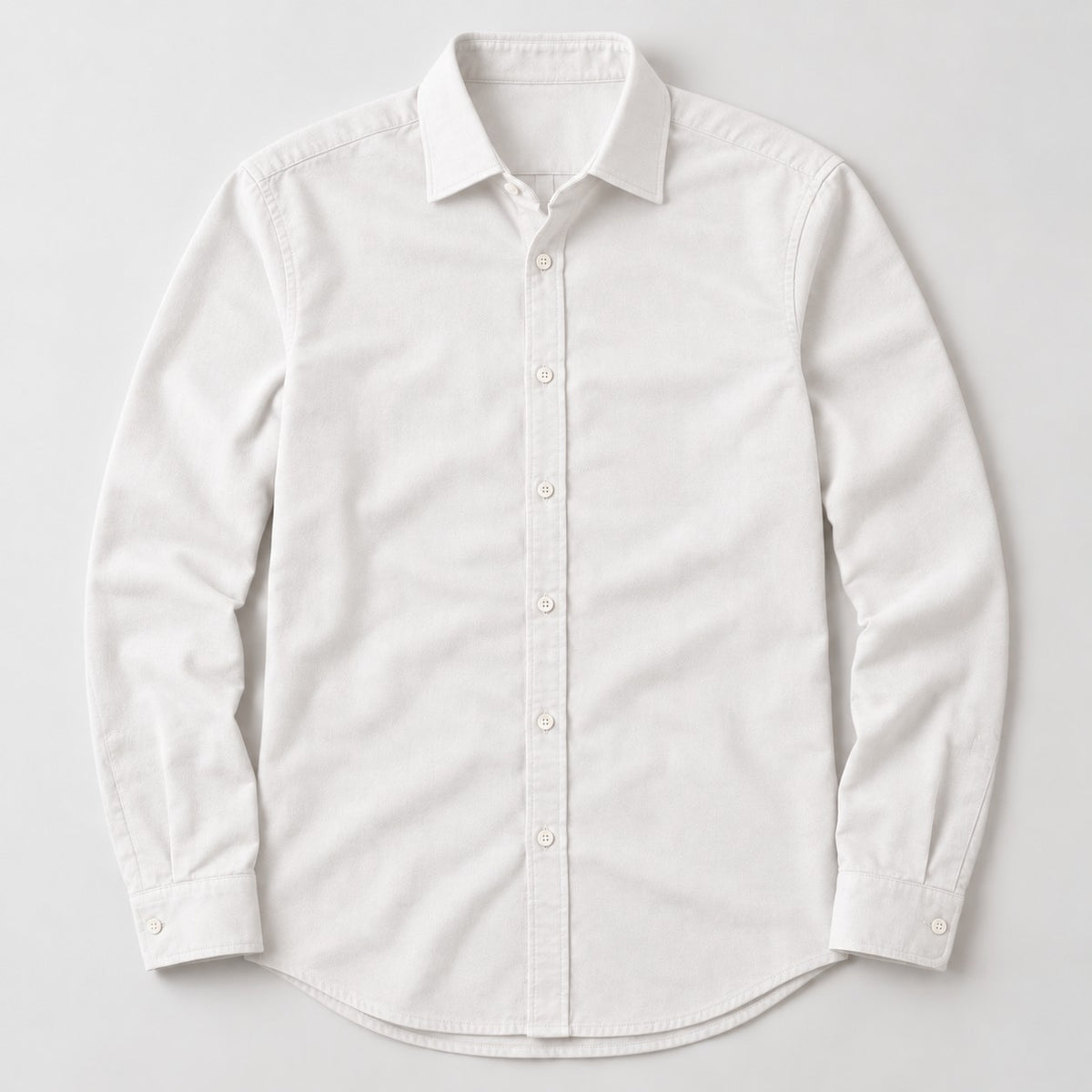 Bergamo Brushed Cotton Shirt - Chalk White