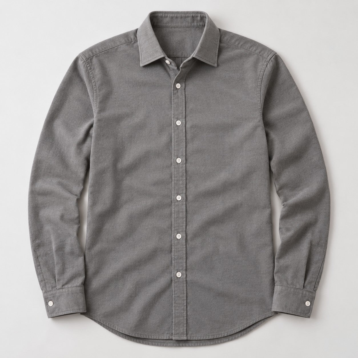 Bergamo Brushed Cotton Shirt - Stone Gray