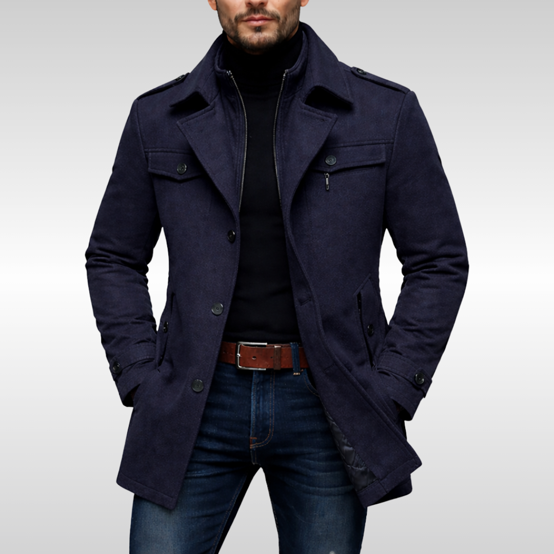 Luigi men's elegant wool coat, alternate view