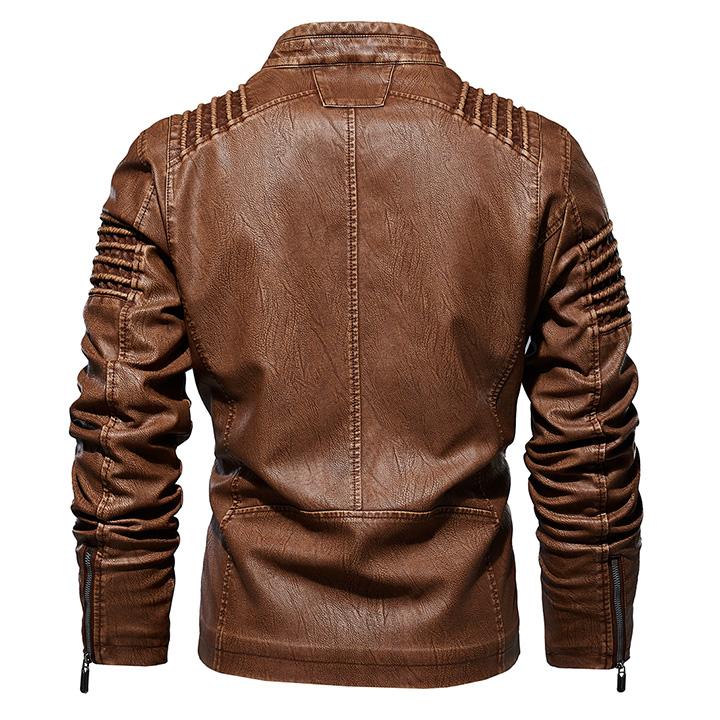 Umberto men's vintage leather jacket, view 4