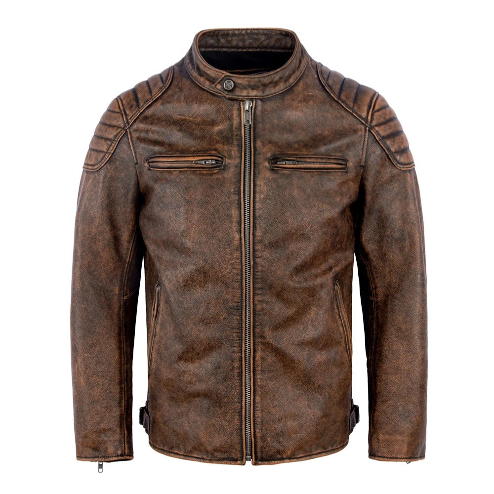 Tommaso men's vintage leather jacket, additional view