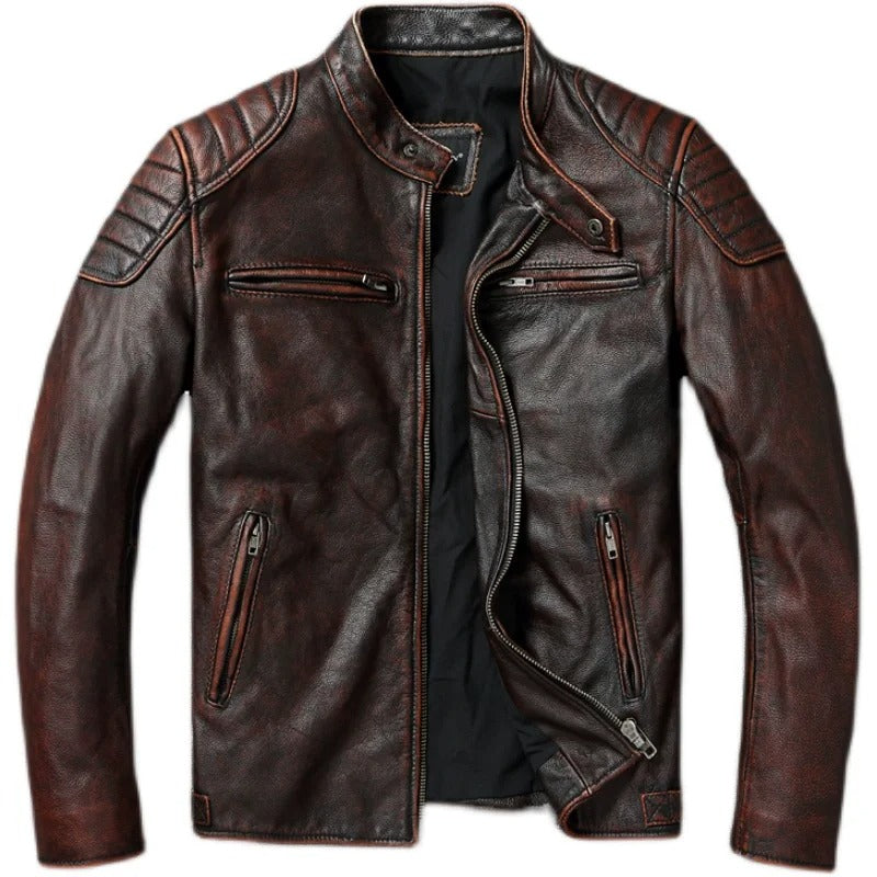 Tommaso men's vintage leather jacket, view 5