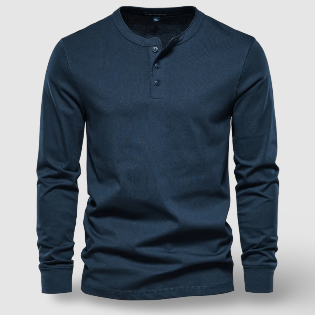 Henley men's elegant cotton henley shirt – Avinos Milano