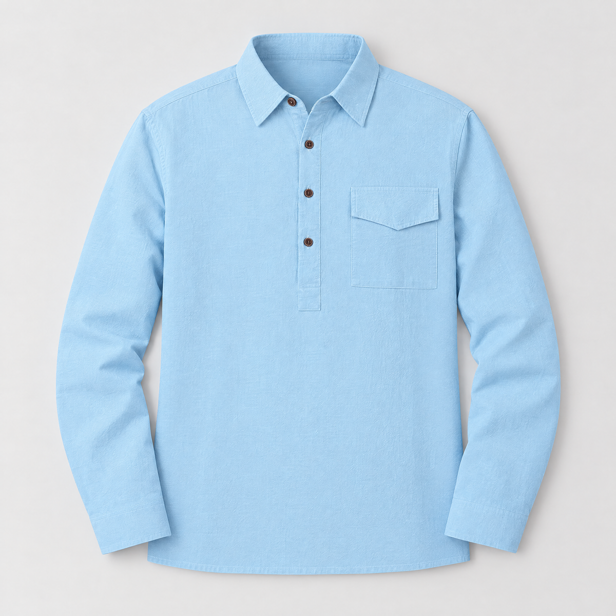 Capri Linen Polo Shirt - Sky Blue