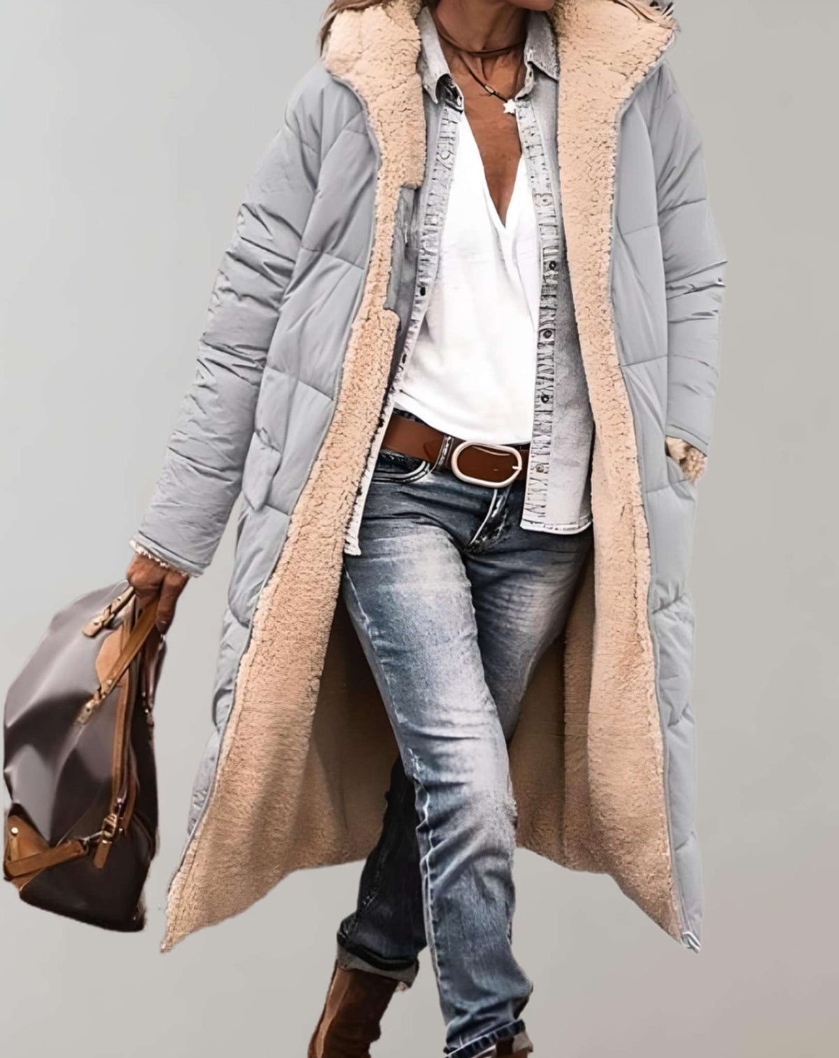 Women's winter quilted coat, additional view
