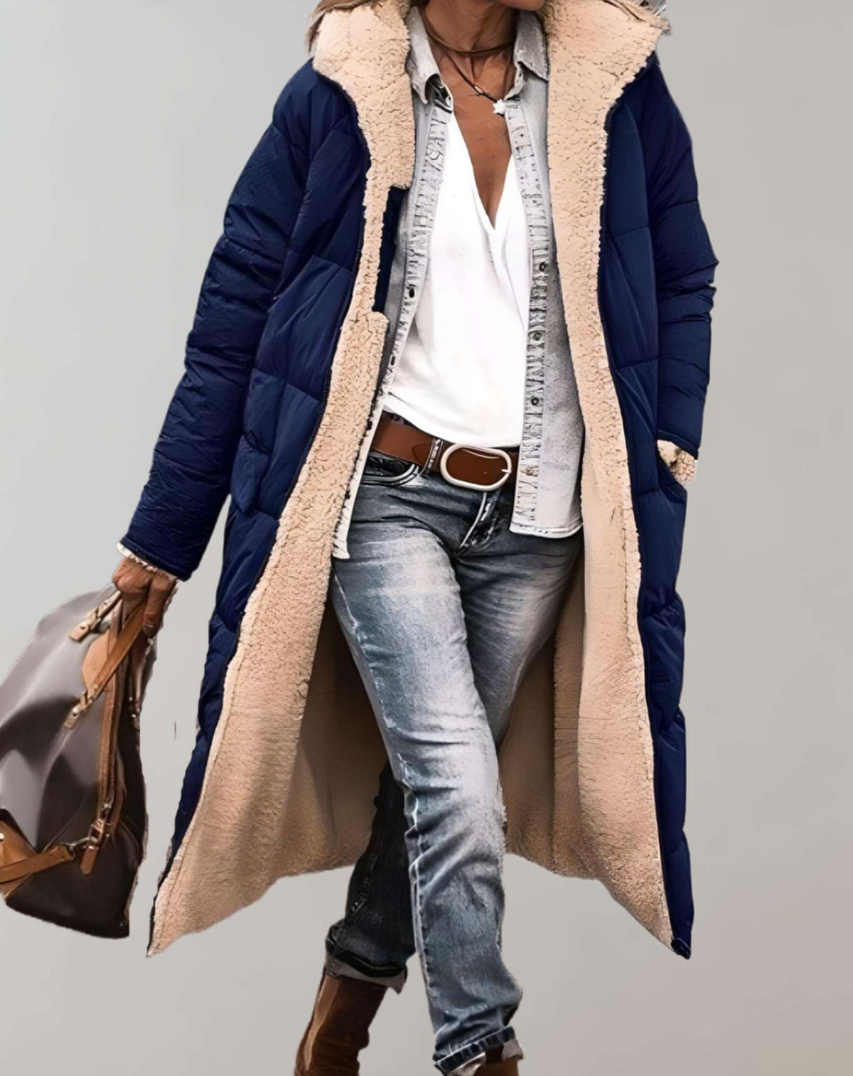 Women's winter quilted coat, view 4