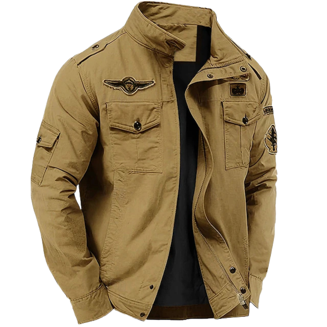 Carter men's structured military jacket in Khaki