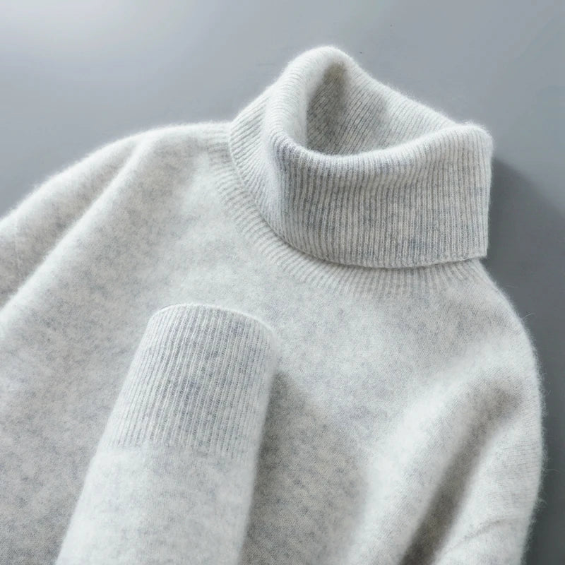 Men's elegant wool turtleneck sweater, alternate view