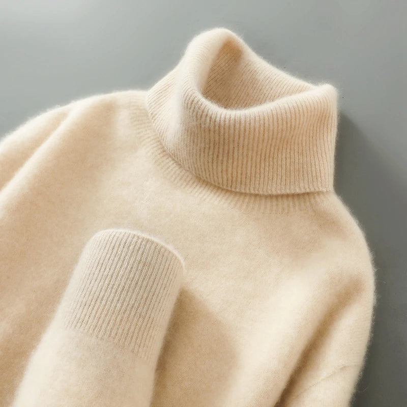 Men's elegant wool turtleneck sweater, view 4