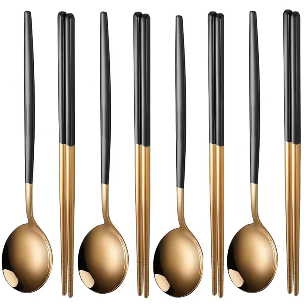 Cena dark and gold cutlery set