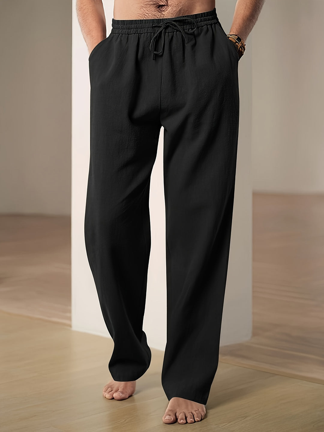 Men's linen summer pants, alternate view