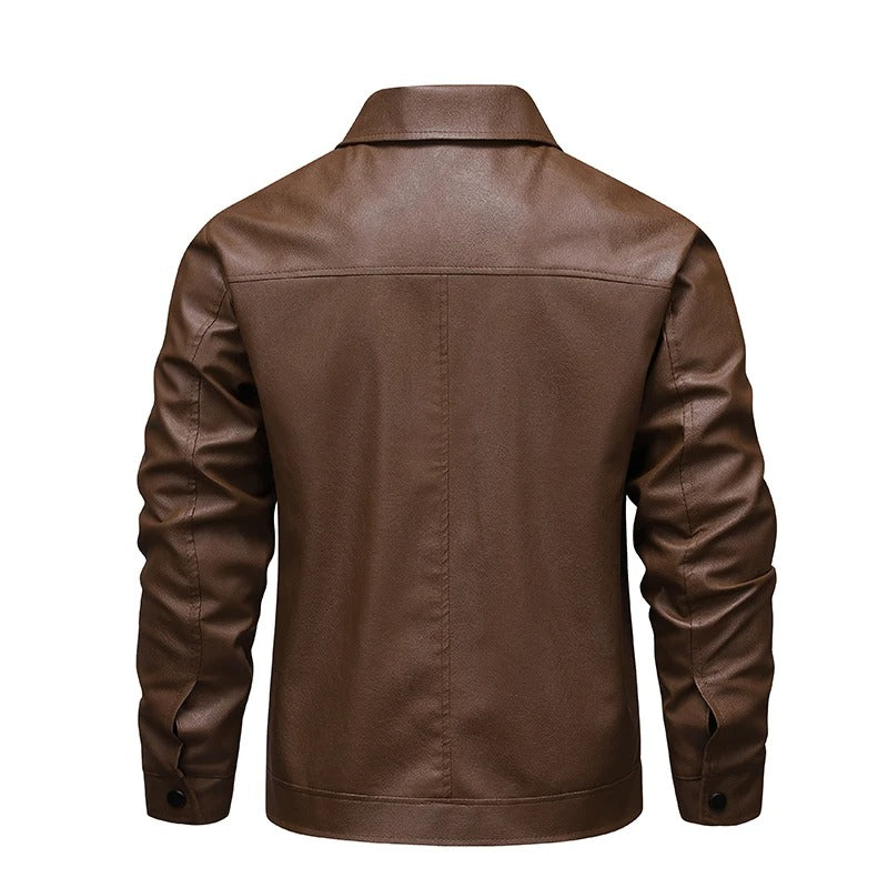 Biker men's vintage leather jacket, additional view