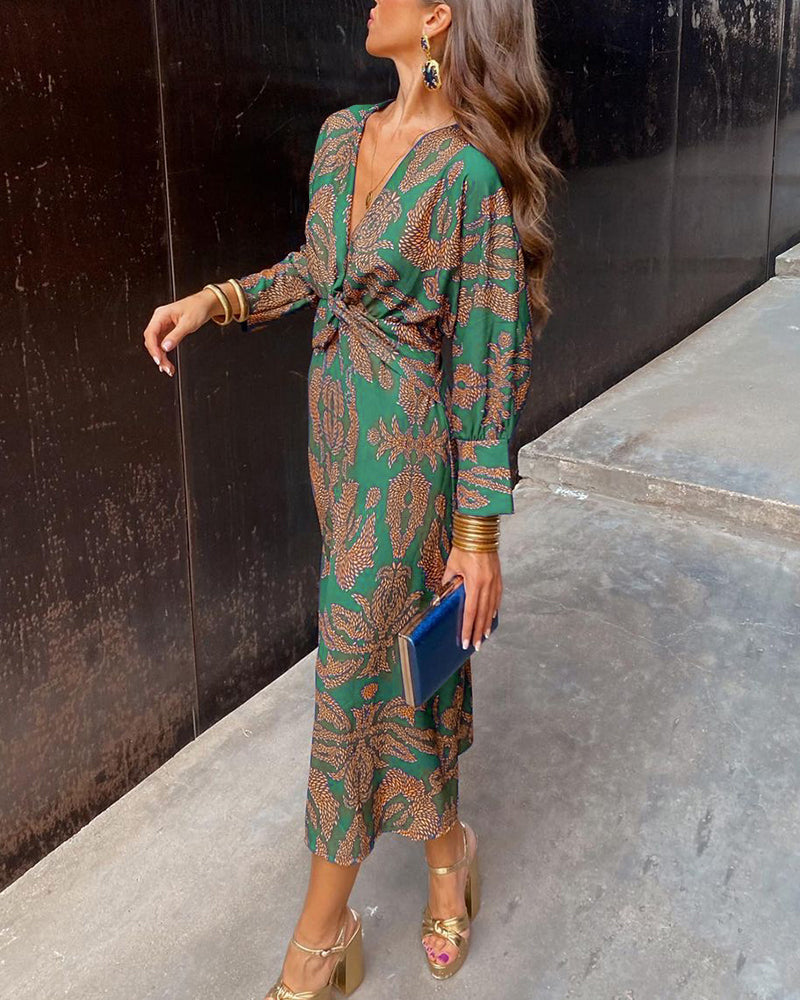Celeste Elegant Floral Midi Dress, view 7