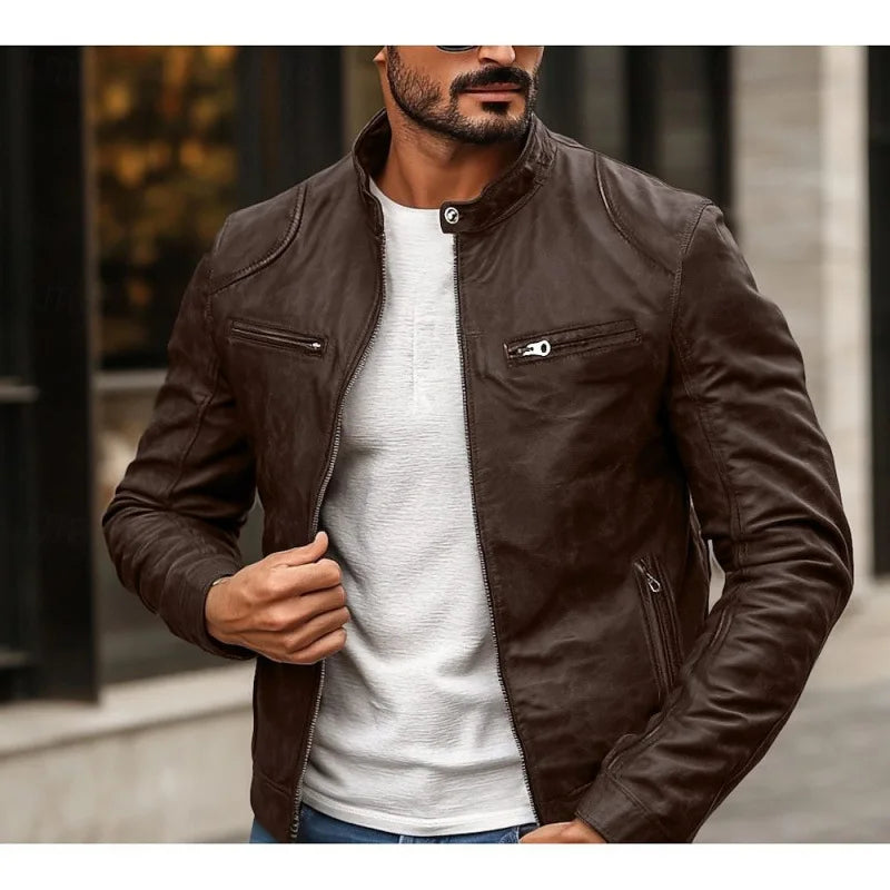 Riccardo men's leather jacket, additional view