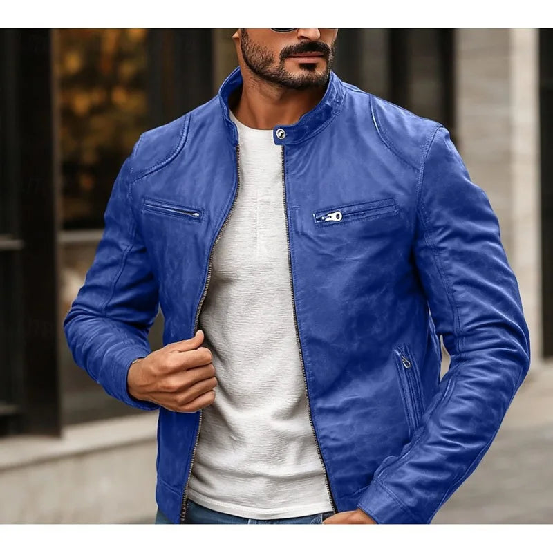 Riccardo men's leather jacket, view 4