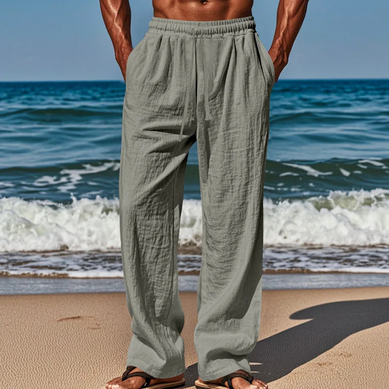 Men's comfortable linen pants with a relaxed fit, view 6