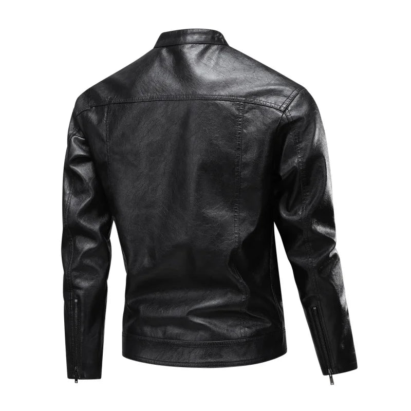 Pilot men's leather jacket, alternate view